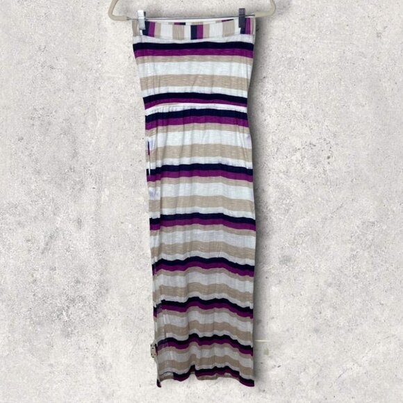 Splendid Strapless Striped Maxi Dress Very‎ Berry Size XS Horizon USA Made Boho - Picture 13 of 13
